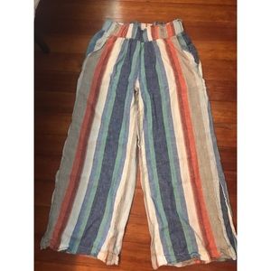 Linen Blend Striped Pant